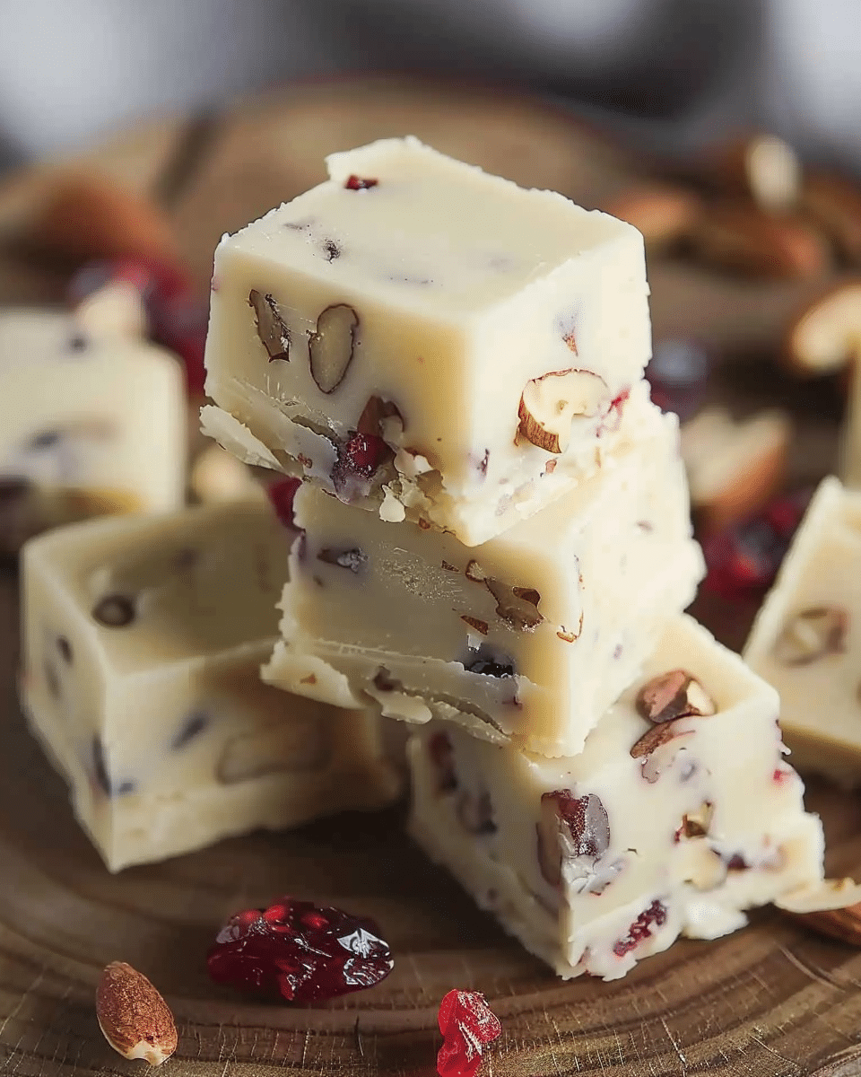 White Cranberry Walnut Nutmeg Fudge