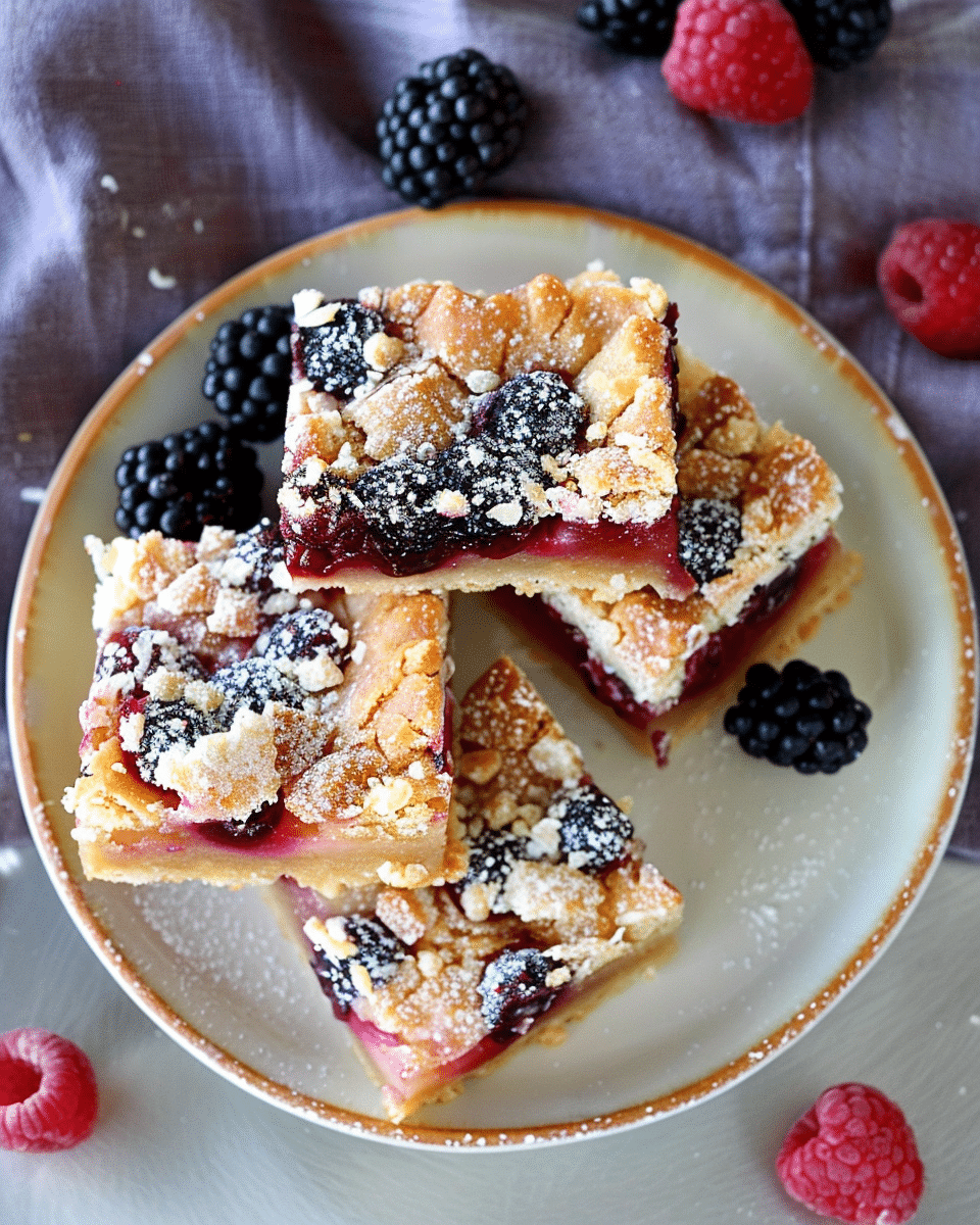 A Trio of Berry Shortbread Bars: Jostaberry, Cloud Berries and Lingonberry