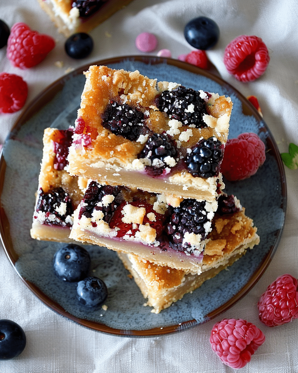 A Trio of Berry Shortbread Bars: Jostaberry, Cloud Berries and Lingonberry