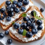 Air Fryer Blueberry Cottage Cheese Toast Recipe