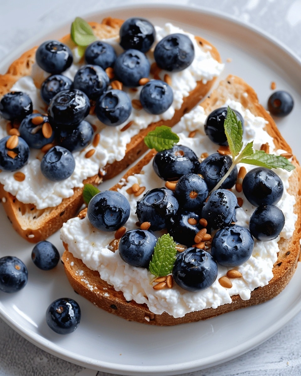 Air Fryer Blueberry Cottage Cheese Toast Recipe