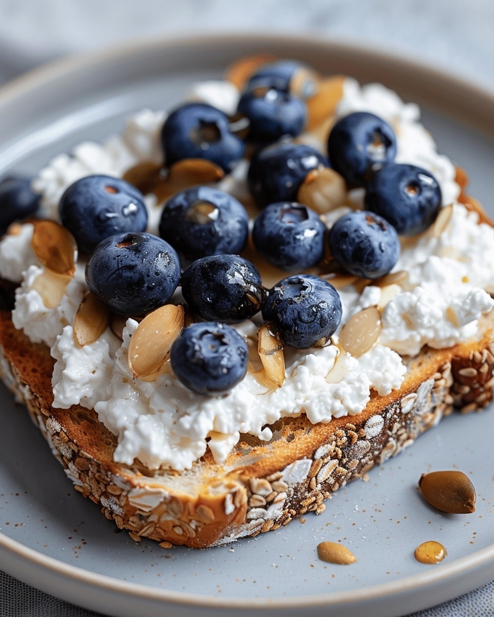 Air Fryer Blueberry Cottage Cheese Toast Recipe
