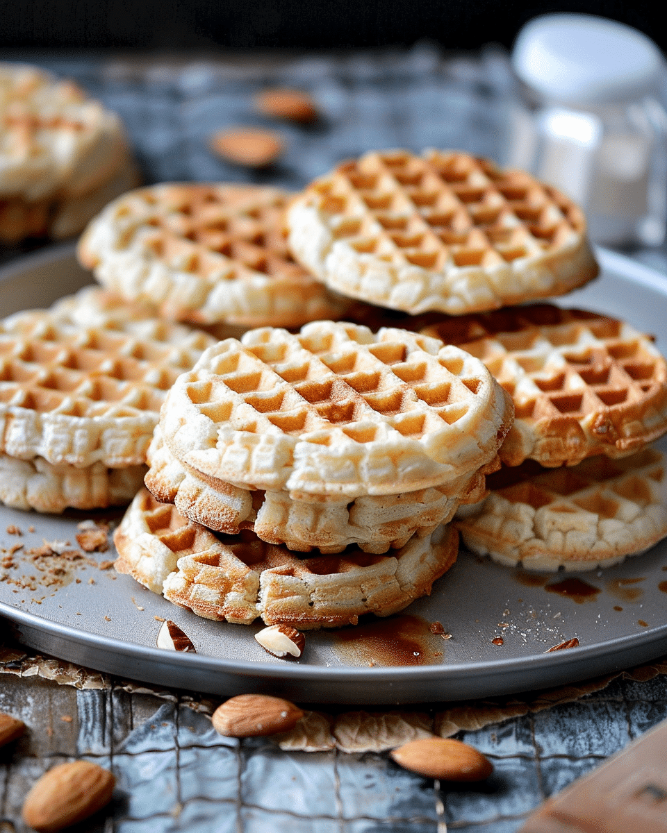 Almond Waffle Sandwich Cookies