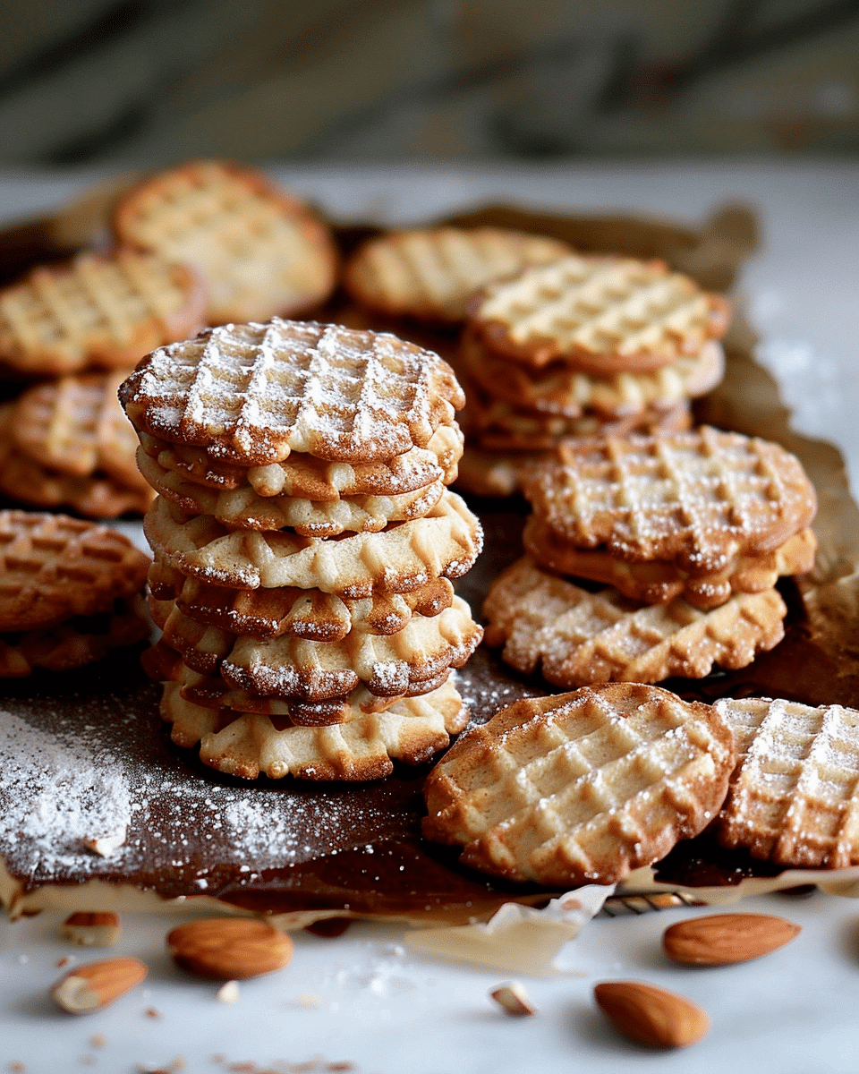 Almond Waffle Sandwich Cookies