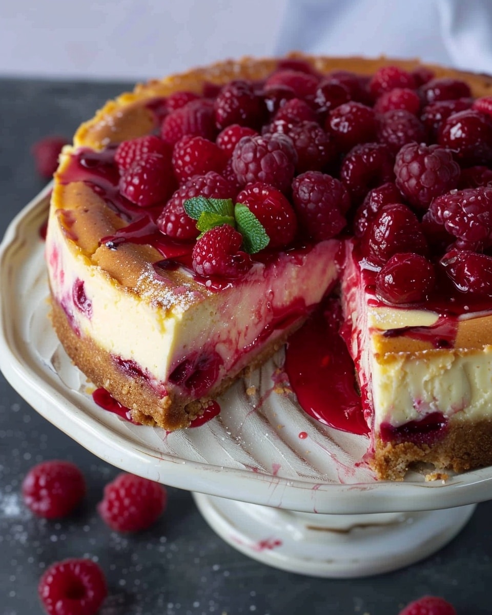 Baked Raspberry Cheesecake
