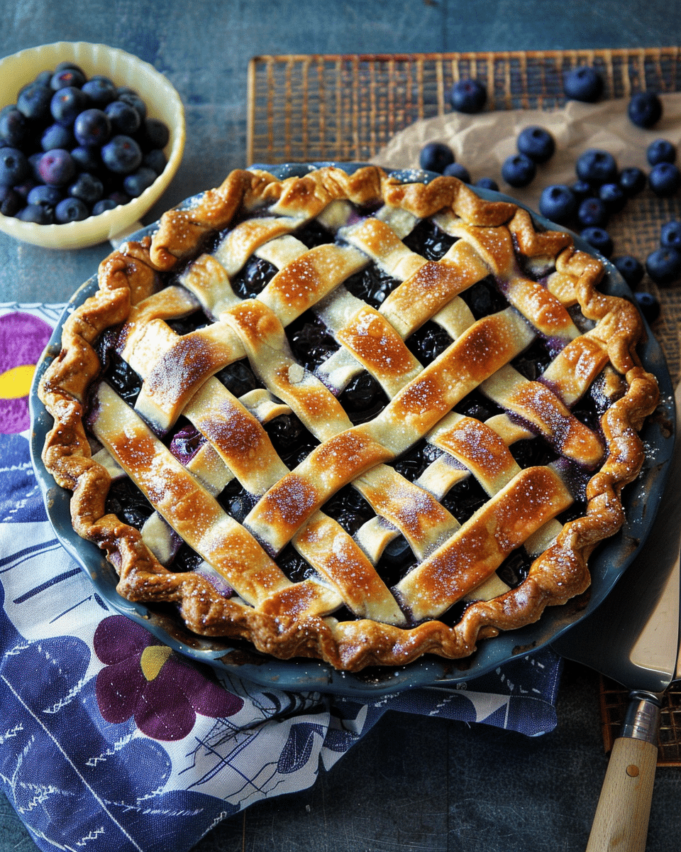 Browned Butter Vanilla Bean Blueberry Pie