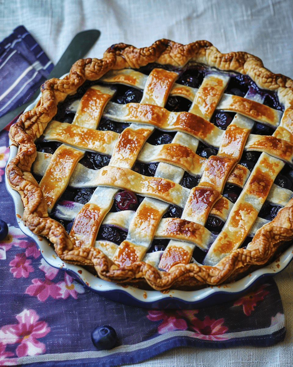 Browned Butter Vanilla Bean Blueberry Pie
