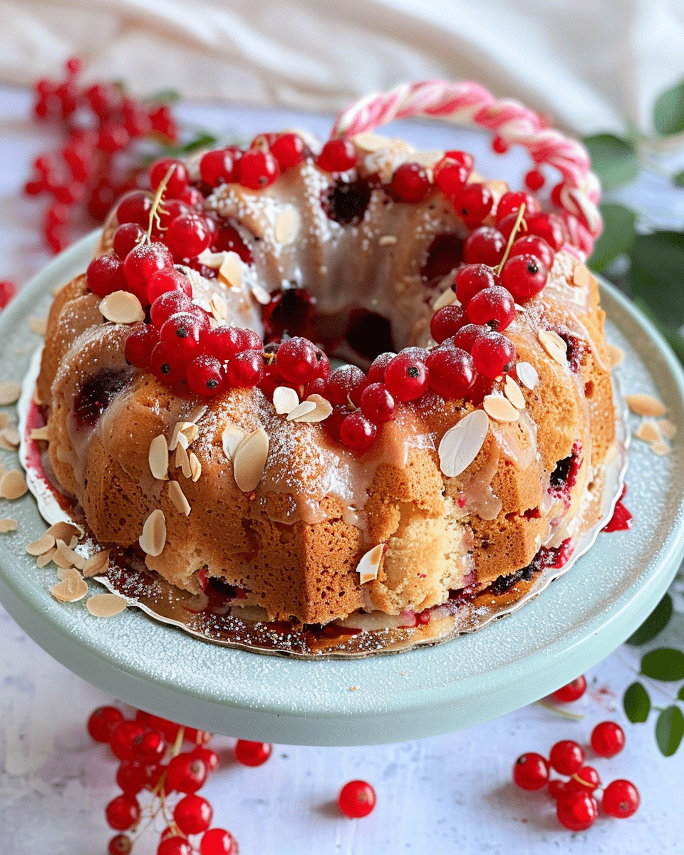 GF Almond Red Currant Bundt Cake