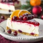 No Bake Cranberry Orange Cheesecake