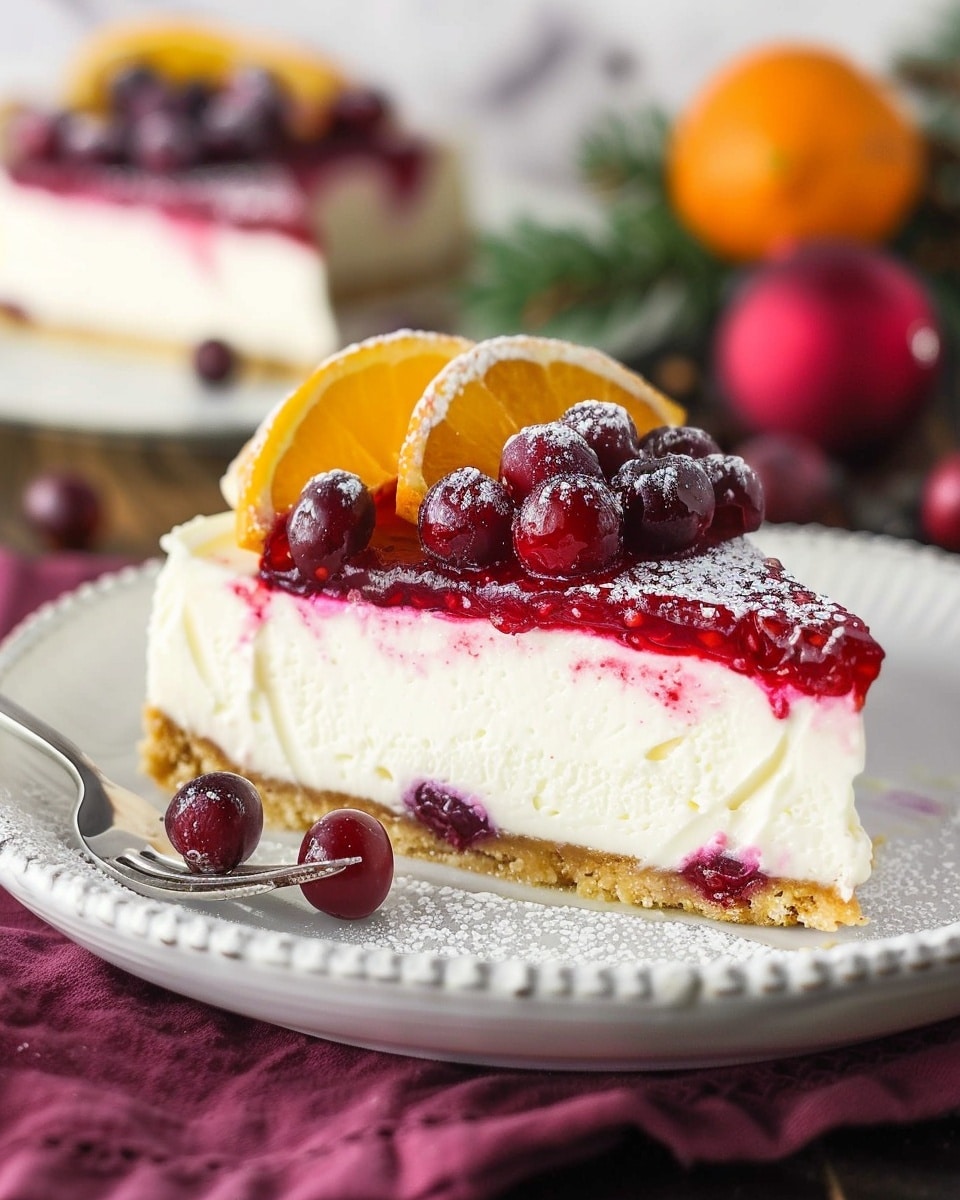 No Bake Cranberry Orange Cheesecake