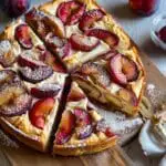 Plum and Cream Cheese Tray Cake