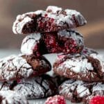 Raspberry Chocolate Crinkle Cookies