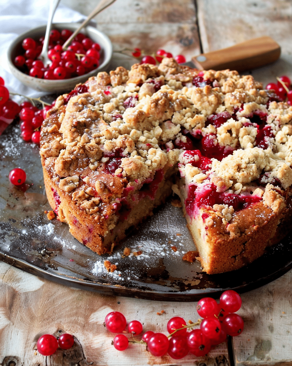 Red Currant Crumble-Top Coffee Cake