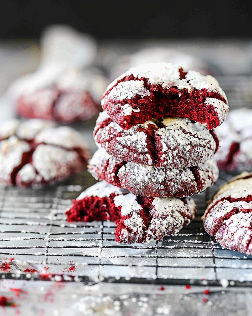 Red Velvet Crinkle Cookies