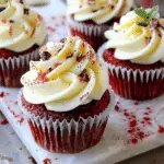Red Velvet Cupcakes with White Chocolate Cream Cheese Frosting + a Sea Salt Caramel Drizzle