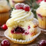 Sparkling Cranberry White Chocolate Cupcakes