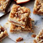 Walnut Pear Shortbread Crumble Bars