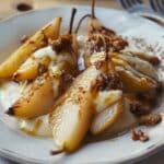 15-Minute Pan-Seared Pears with Honey-Yogurt Sauce Delight