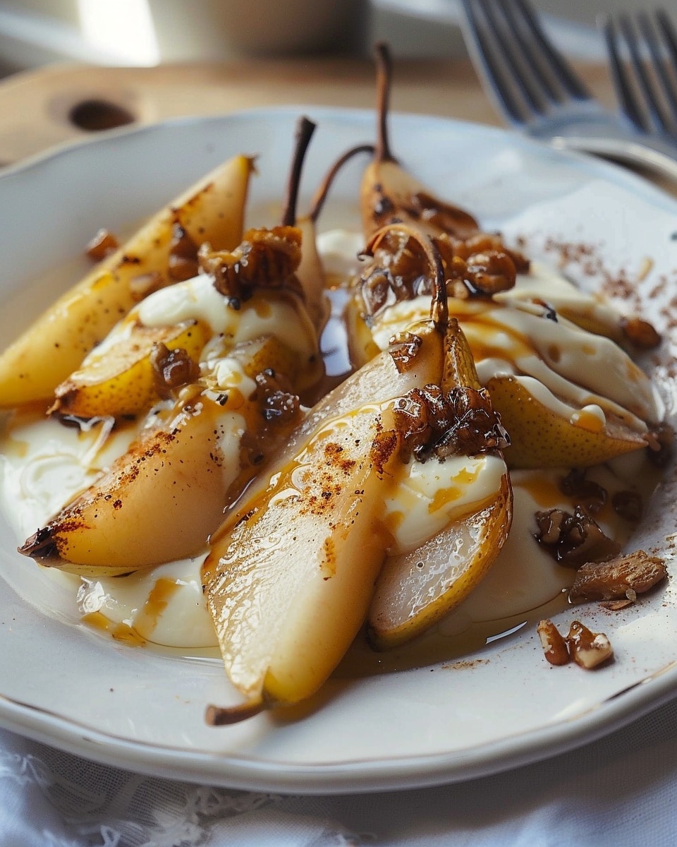 15-Minute Pan-Seared Pears with Honey-Yogurt Sauce Delight