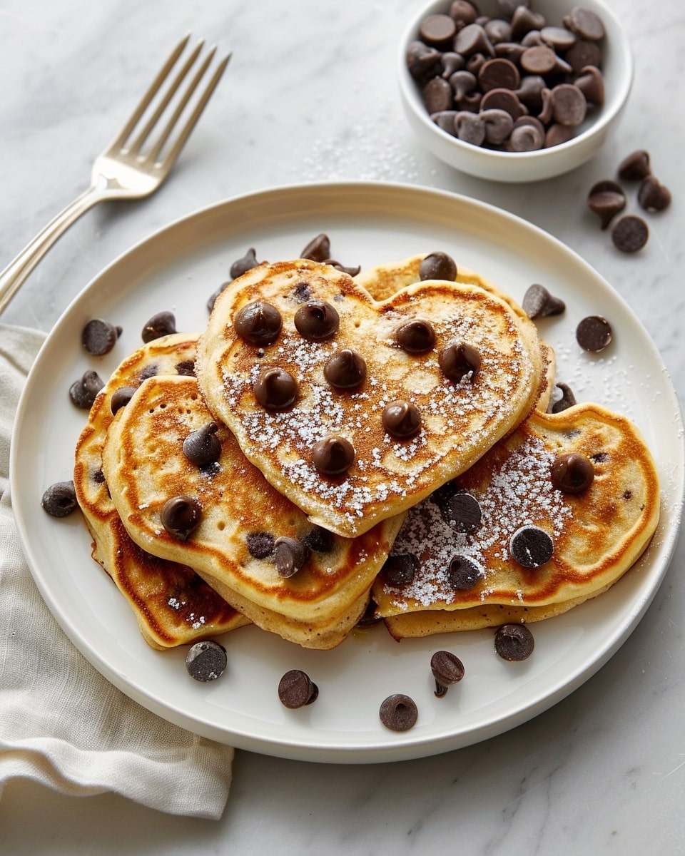 Chocolate Chip Ricotta Heart Pancakes
