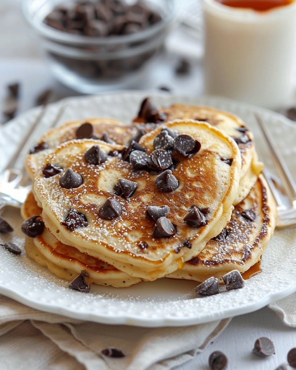 Chocolate Chip Ricotta Heart Pancakes
