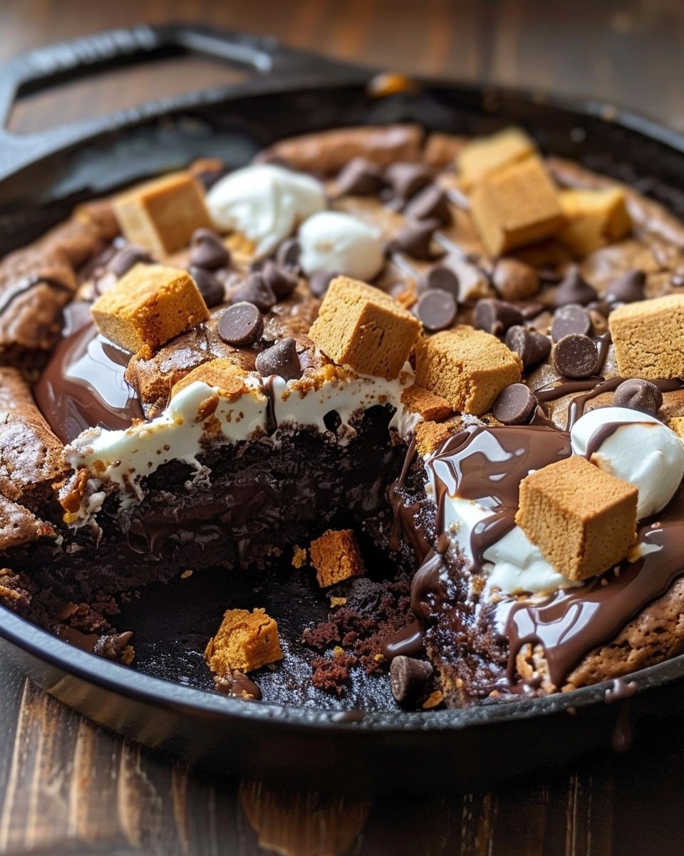 Crave-Worthy Skillet S’mores Brownie with 5 Gooey Layers
