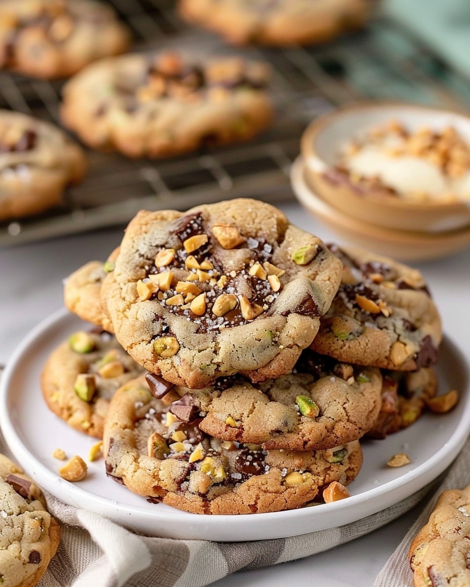 Salted Pistachio Chocolate Cookies