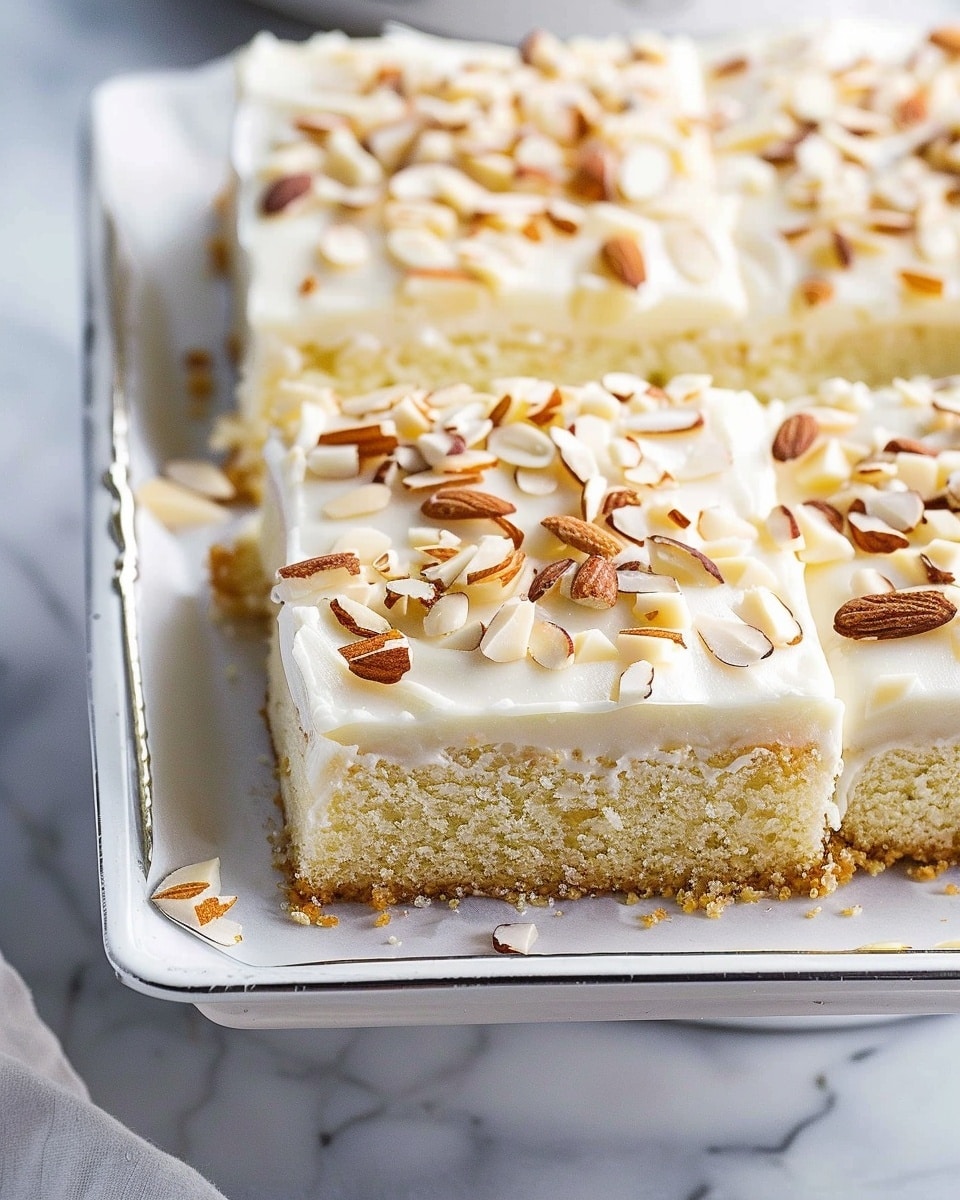 White Texas Almond Sheet Cake