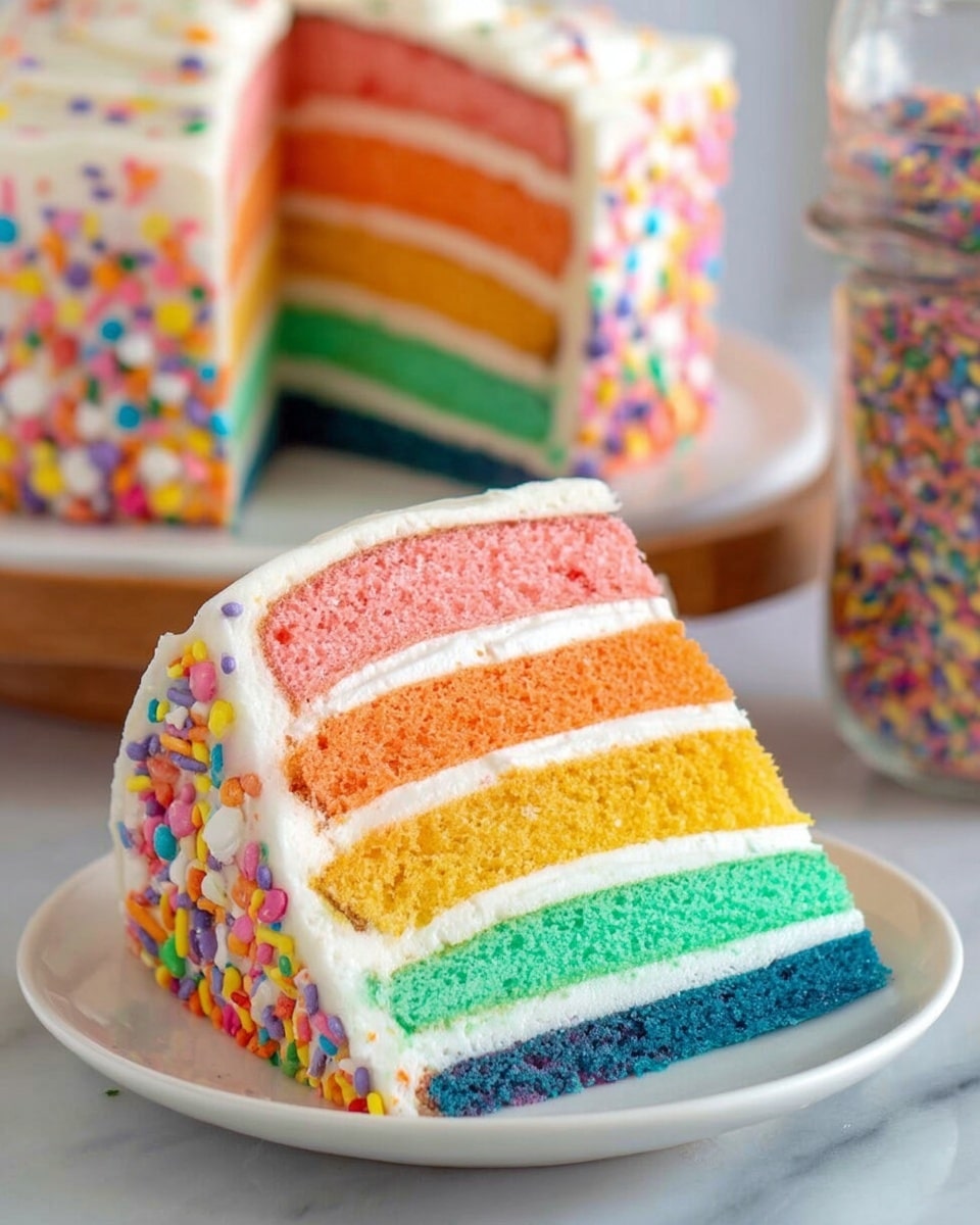 Naked Pastel Rainbow Cake