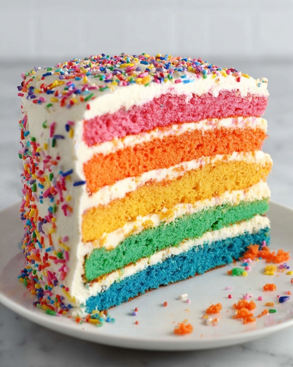 Naked Pastel Rainbow Cake
