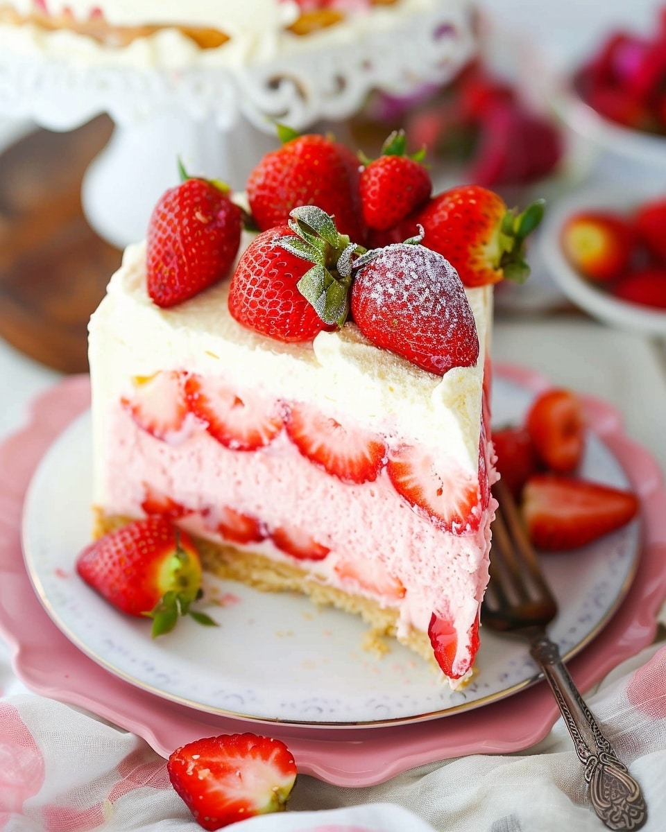 Strawberries and Cream Cheesecake
