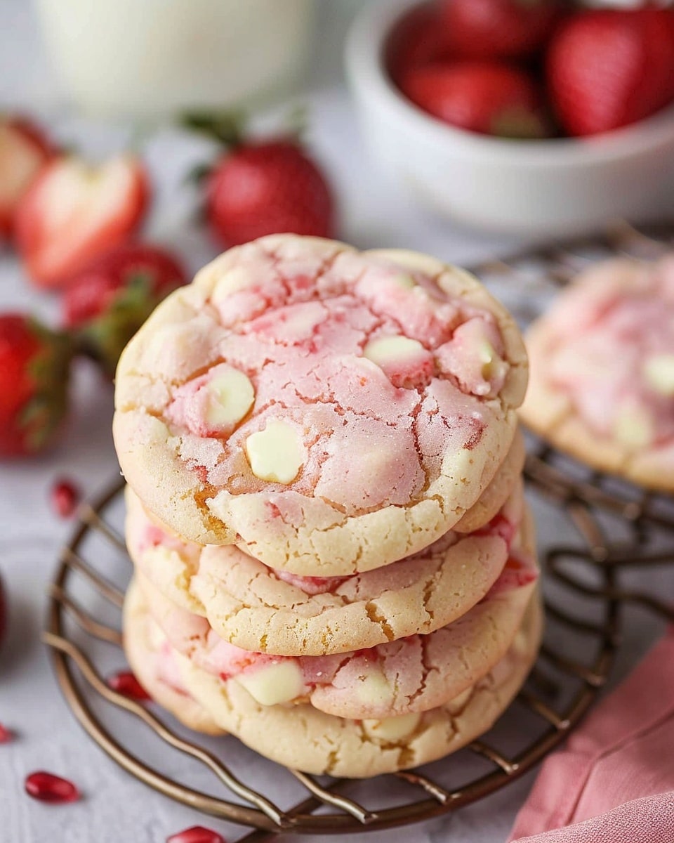 Strawberry Cake Mix Cookies
