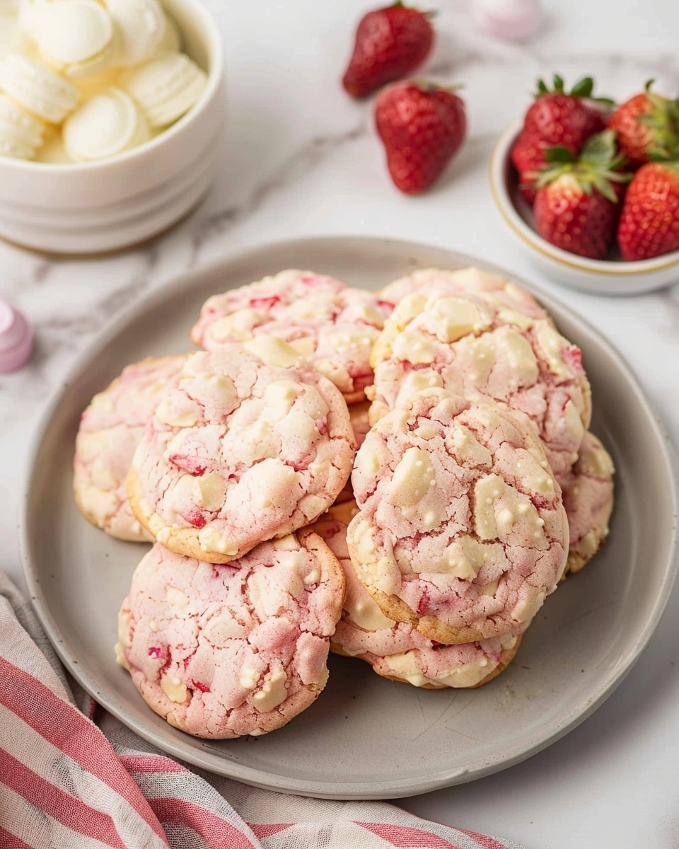Strawberry Cake Mix Cookies