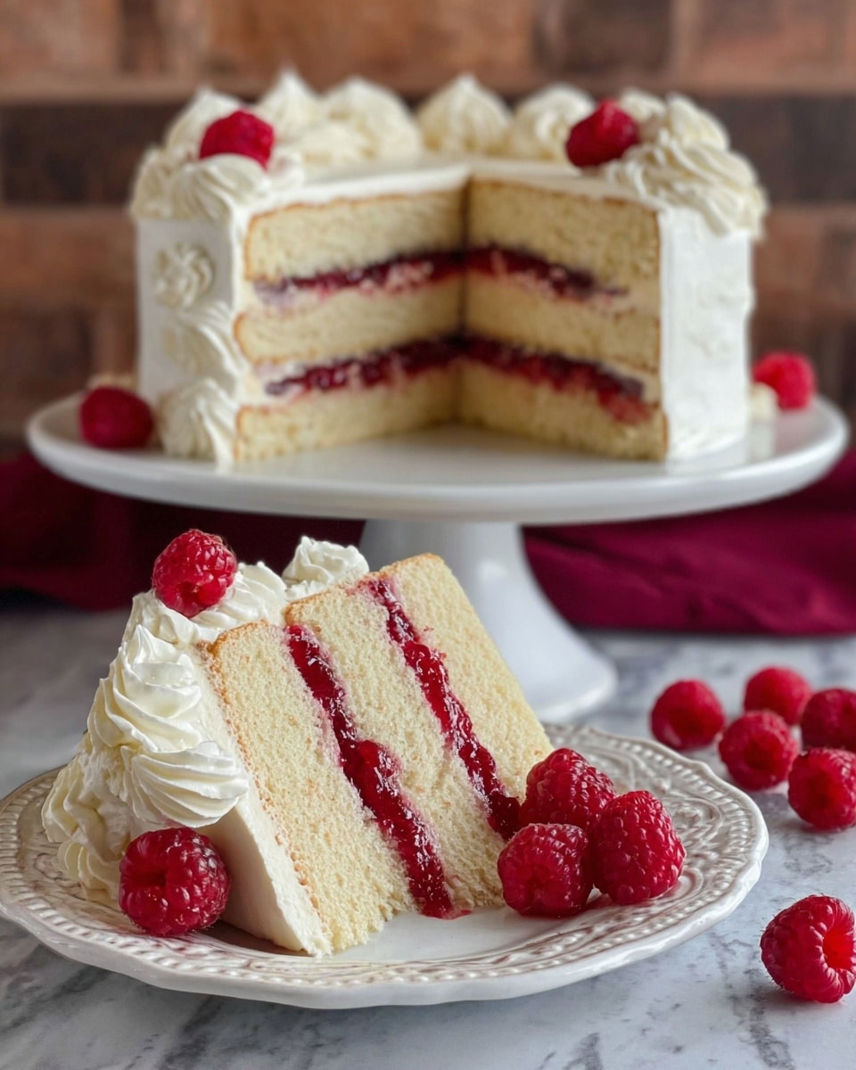 Vanilla Bean Cake with Raspberry Filling