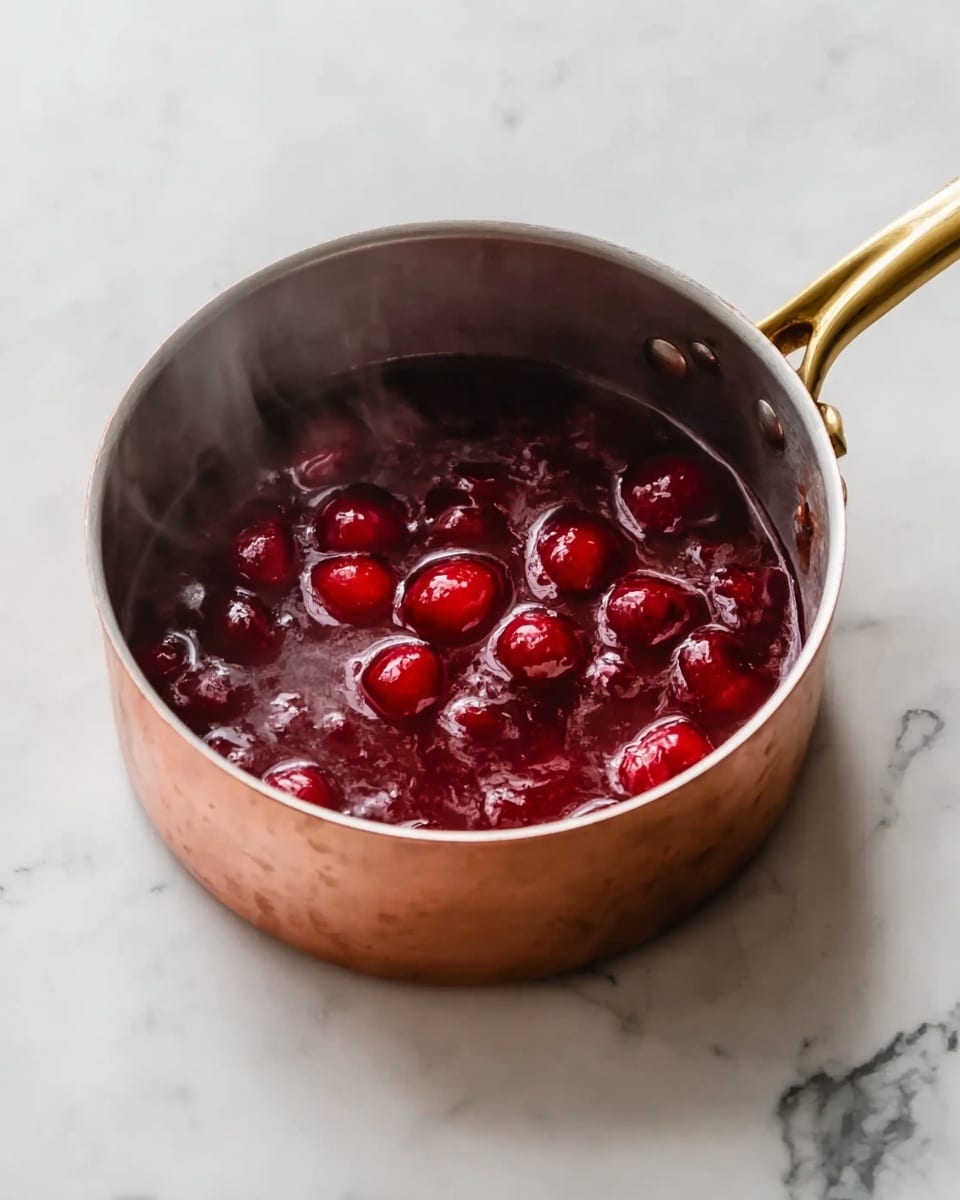 Coconut Ice Cream with Cherry Sauce