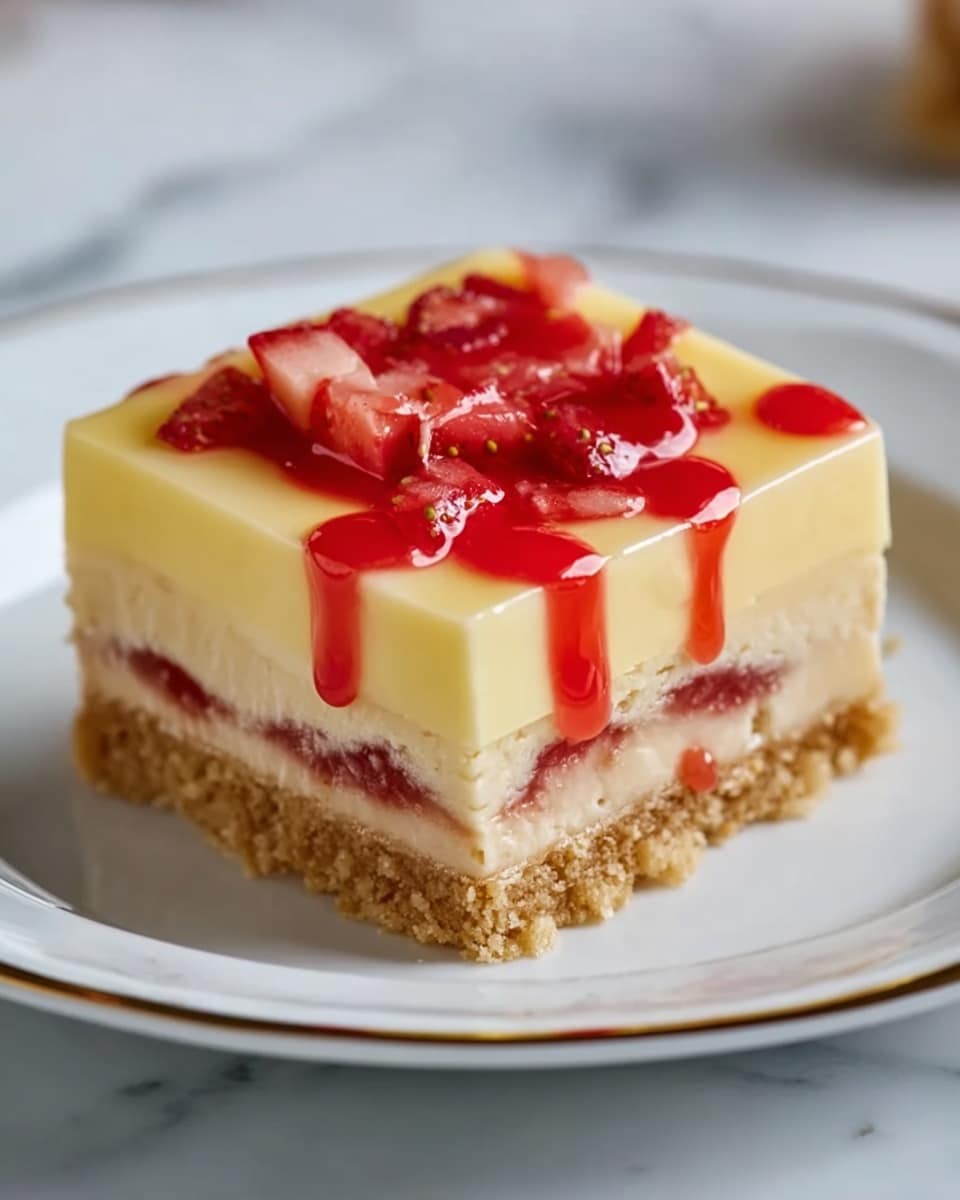 Lemon Bars with Freeze-Dried Strawberry Topping Recipe
