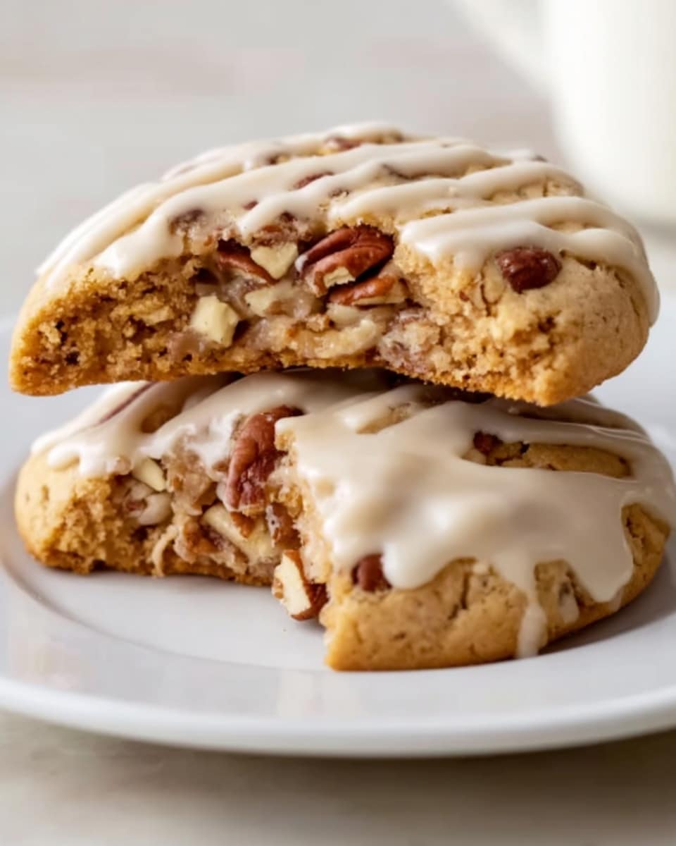 Maple Pecan Cookies with Maple Glaze