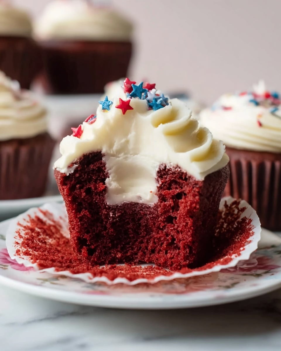 Patriotic Red Velvet Cupcakes Recipe