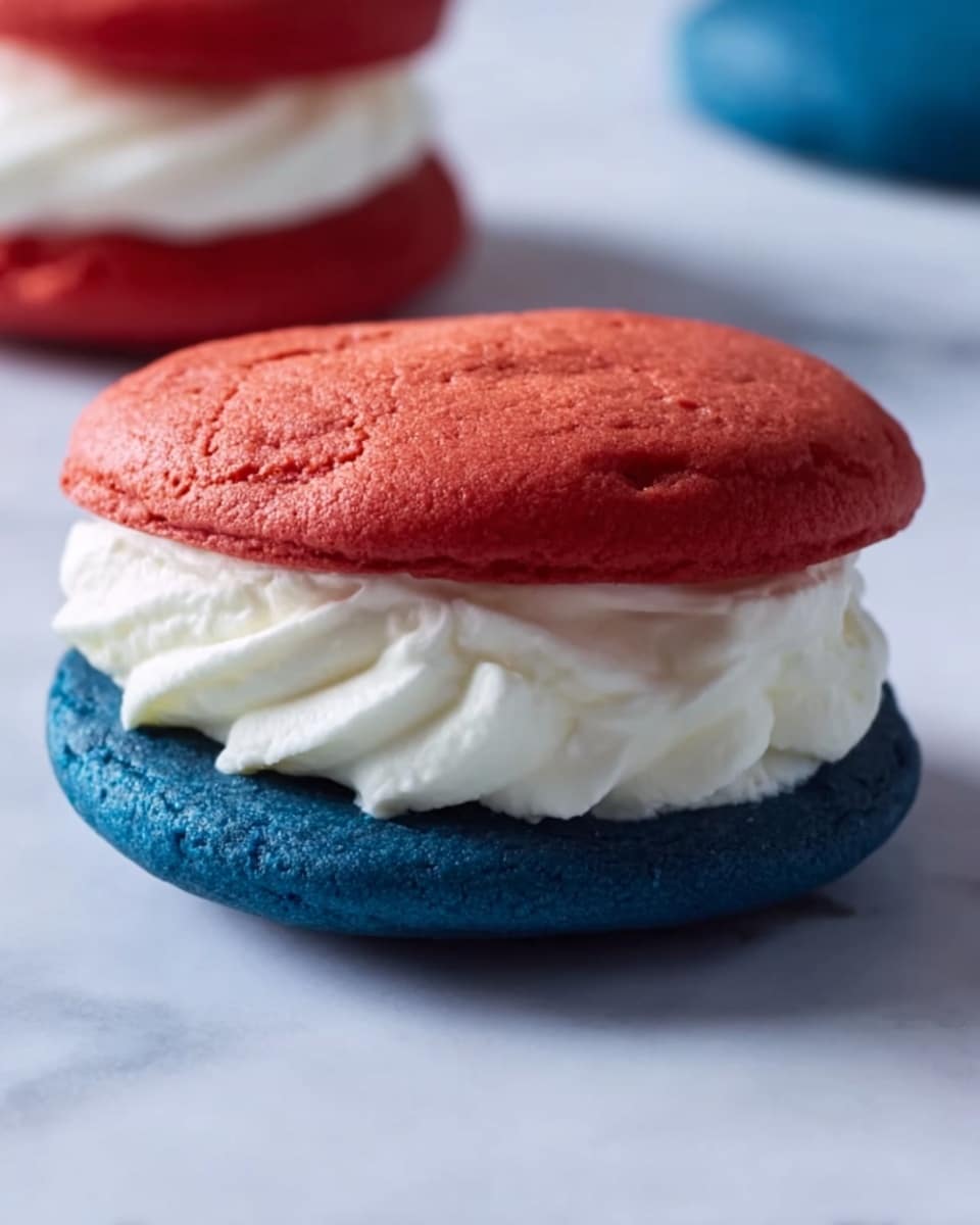 Red White and Blue Cookie Sandwiches Whoopie Pies Recipe