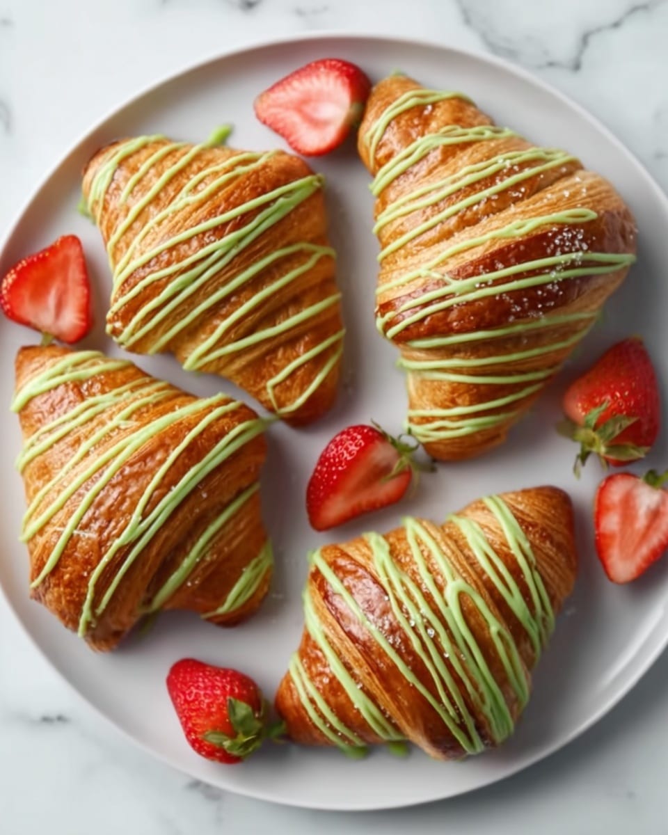 Strawberry Matcha Croissants Recipe