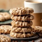 Vanilla Brown Sugar Oatmeal Latte Cookies with Espresso Icing