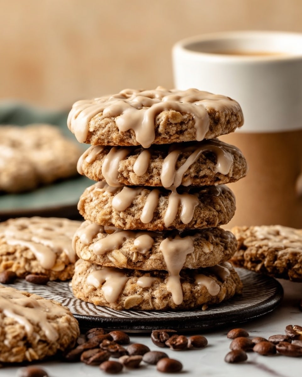 Vanilla Brown Sugar Oatmeal Latte Cookies with Espresso Icing